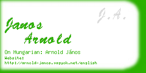 janos arnold business card